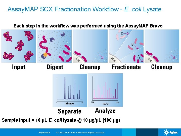 Assay. MAP SCX Fractionation Workflow - E. coli Lysate Each step in the workflow