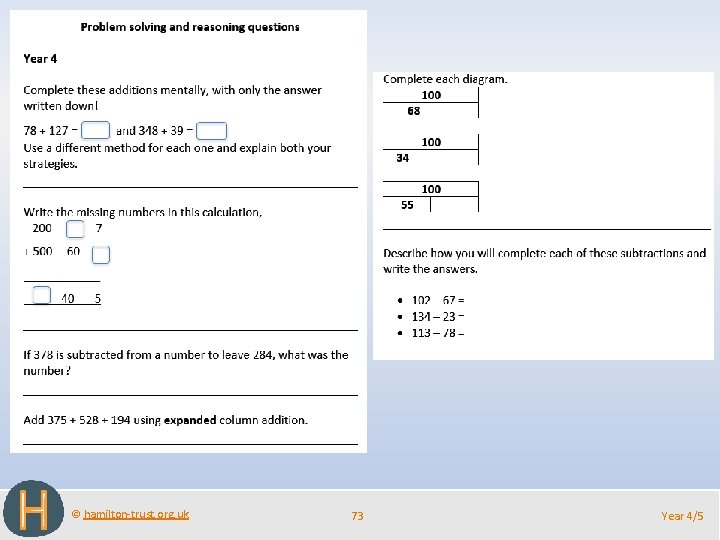 © hamilton-trust. org. uk 73 Year 4/5 
