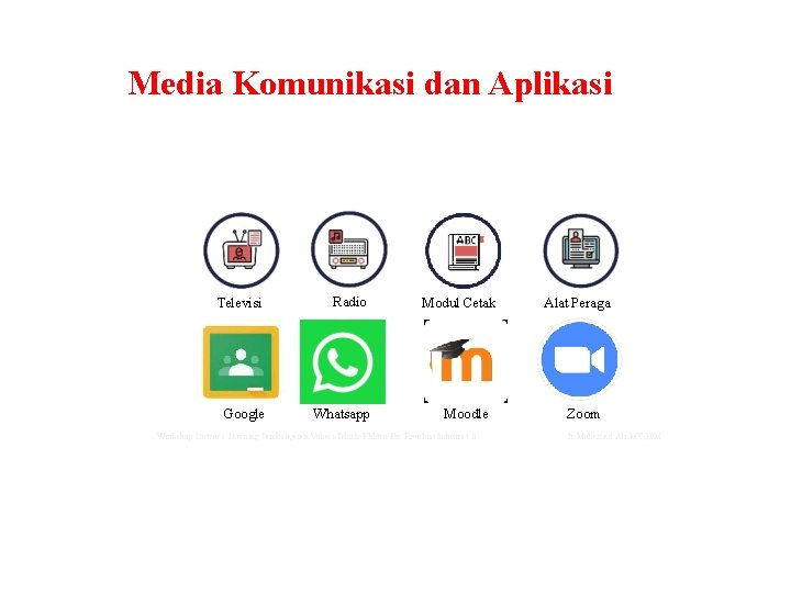 Media Komunikasi dan Aplikasi Televisi Radio Google Whatsapp Modul Cetak Moodle Workshop Distance Learning