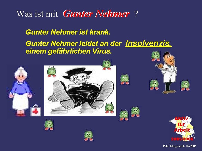 Was ist mit Gunter Nehmer ? Gunter Nehmer ist krank. Gunter Nehmer leidet an