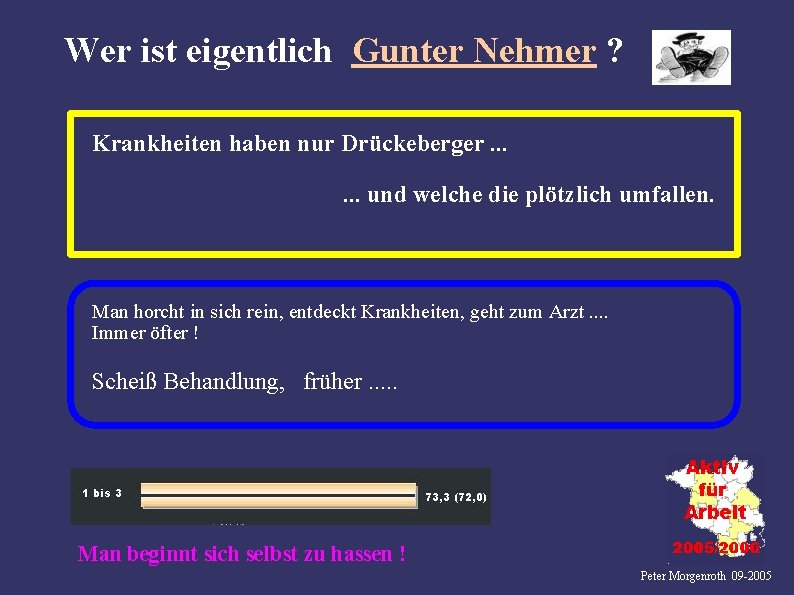 Wer ist eigentlich Gunter Nehmer ? Krankheiten haben nur Drückeberger. . . und welche
