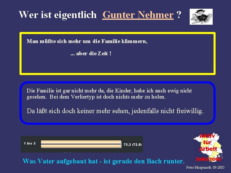 Wer ist eigentlich Gunter Nehmer ? Man müßte sich mehr um die Familie kümmern,