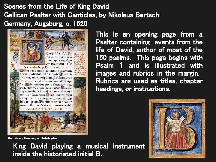 Scenes from the Life of King David Gallican Psalter with Canticles, by Nikolaus Bertschi