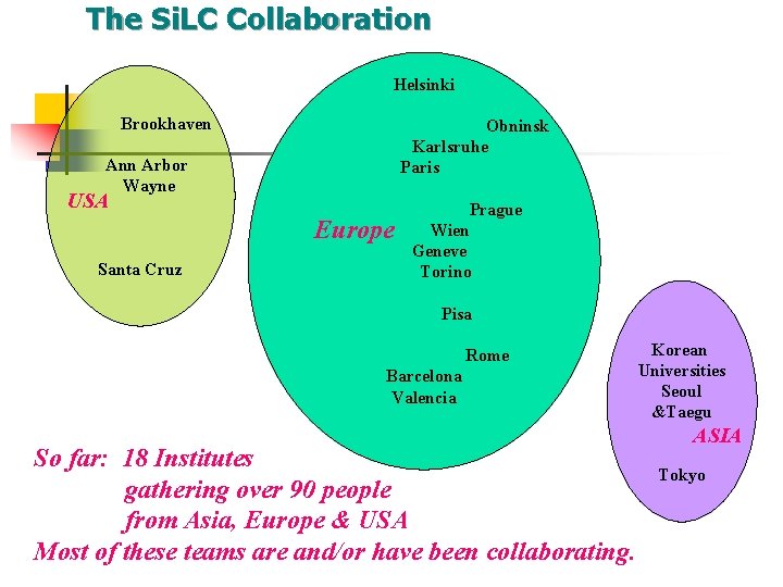 The Si. LC Collaboration Helsinki Brookhaven Obninsk Karlsruhe Paris Ann Arbor Wayne USA Europe