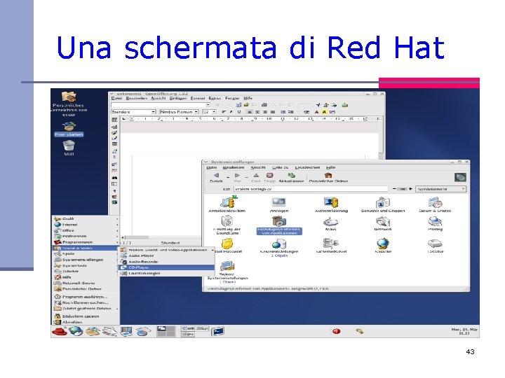 Una schermata di Red Hat 43 