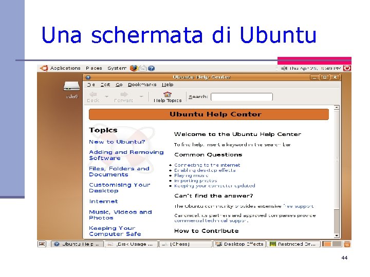 Una schermata di Ubuntu 44 
