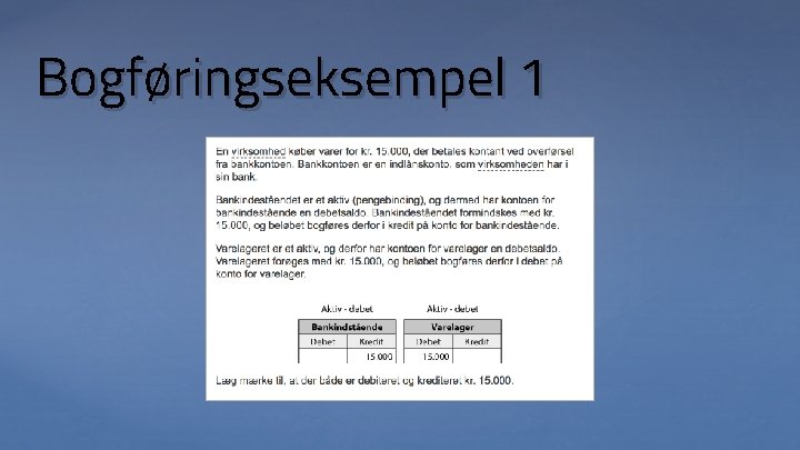 Bogføringseksempel 1 