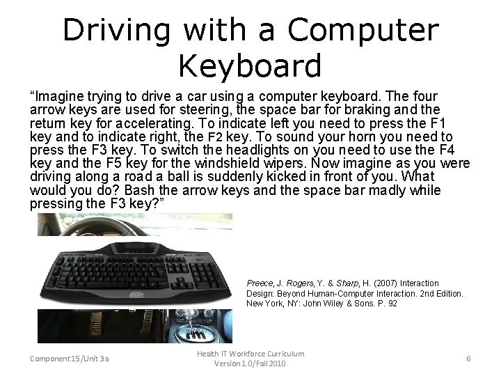 Driving with a Computer Keyboard “Imagine trying to drive a car using a computer