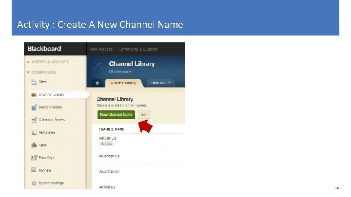 Activity : Create A New Channel Name 14 