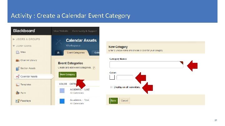 Activity : Create a Calendar Event Category 17 