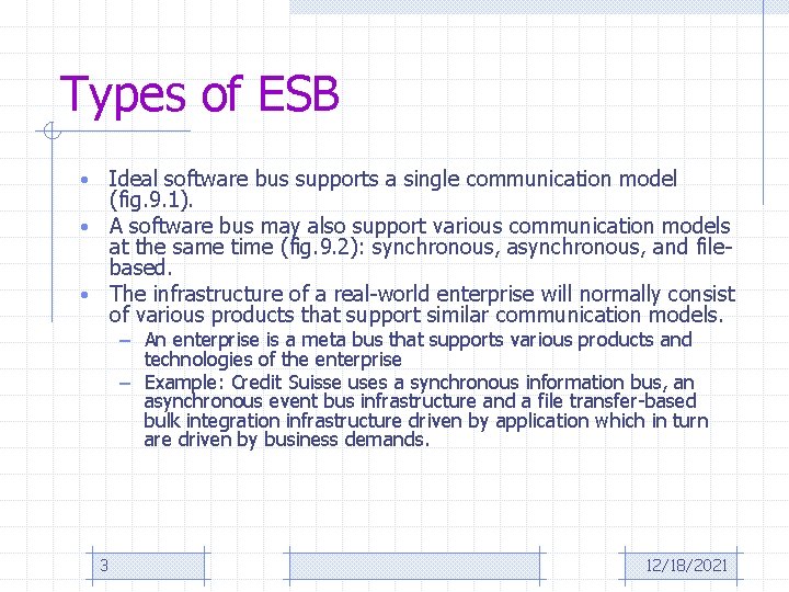 Types of ESB Ideal software bus supports a single communication model (fig. 9. 1).