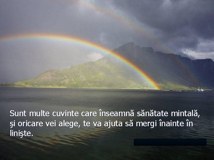 Sunt multe cuvinte care înseamnă sănătate mintală, şi oricare vei alege, te va ajuta