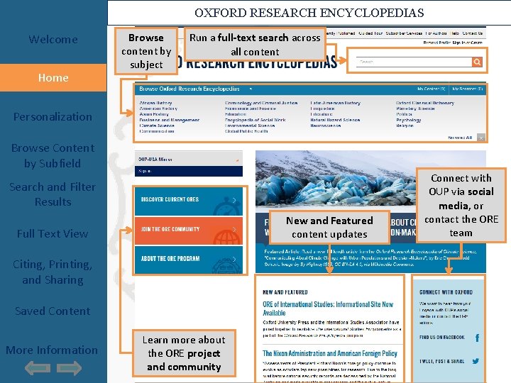 OXFORD RESEARCH ENCYCLOPEDIAS Welcome Home Browse content by subject Run a full-text search across