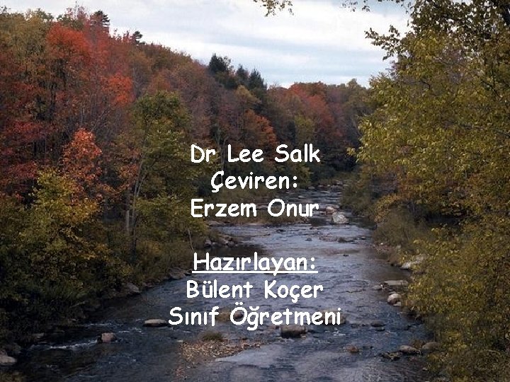 Dr Lee Salk Çeviren: Erzem Onur Hazırlayan: Bülent Koçer Sınıf Öğretmeni 
