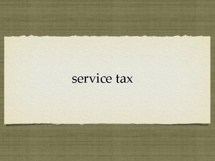 service tax 