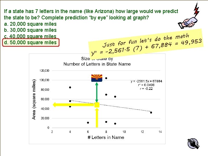 If a state has 7 letters in the name (like Arizona) how large would