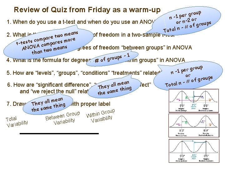 Review of Quiz from Friday as a warm-up p r grou e p 1