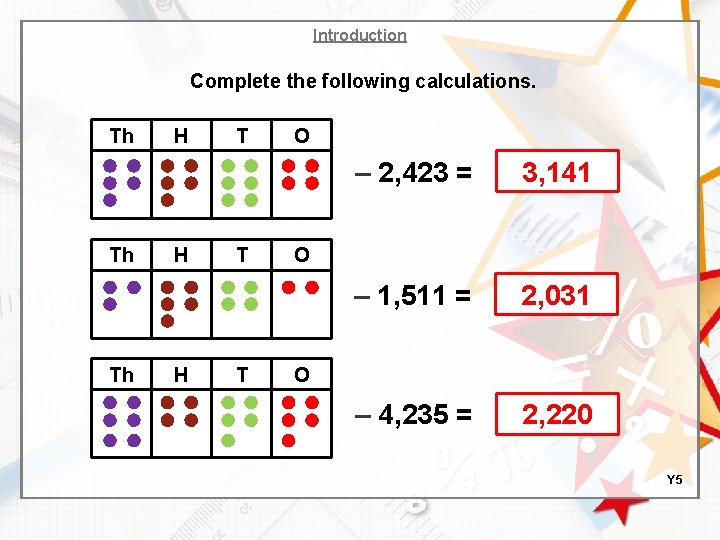 Introduction Complete the following calculations. Th Th Th H H H T T T
