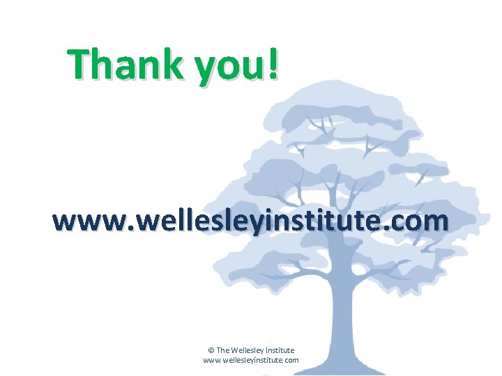 Thank you! www. wellesleyinstitute. com © The Wellesley Institute www. wellesleyinstitute. com 