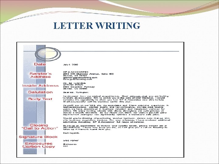 LETTER WRITING LETTER WRITING