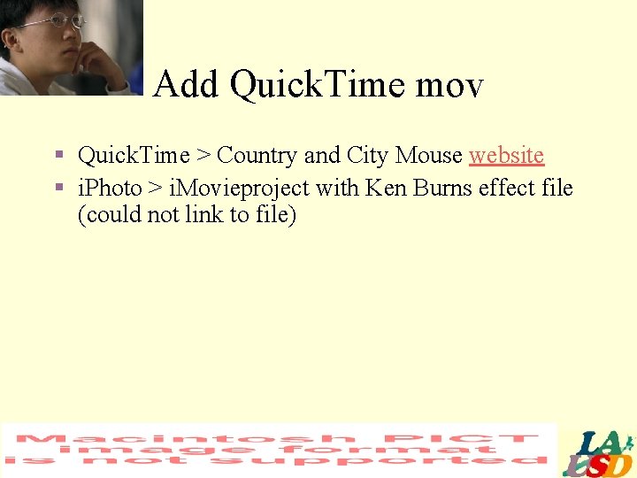 Add Quick. Time mov § Quick. Time > Country and City Mouse website §