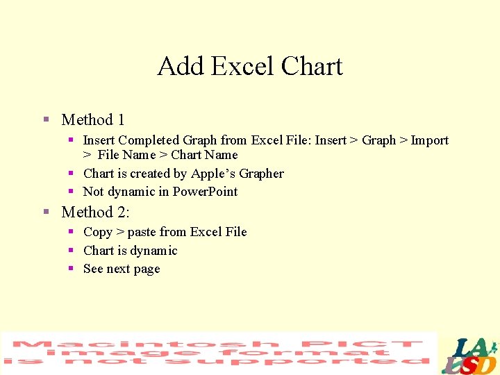 Add Excel Chart § Method 1 § Insert Completed Graph from Excel File: Insert