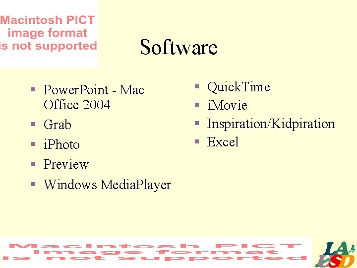 Software § Power. Point - Mac Office 2004 § Grab § i. Photo §