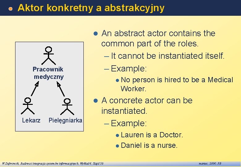 Aktor konkretny a abstrakcyjny l Pracownik medyczny l No person is hired to be