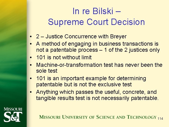 In re Bilski – Supreme Court Decision • 2 – Justice Concurrence with Breyer