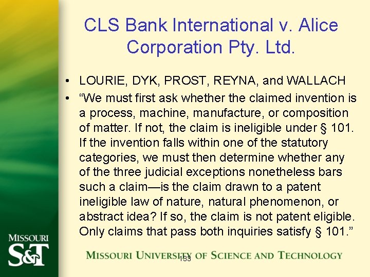 CLS Bank International v. Alice Corporation Pty. Ltd. • LOURIE, DYK, PROST, REYNA, and