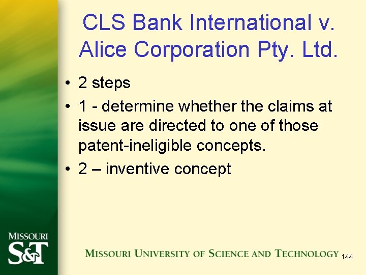 CLS Bank International v. Alice Corporation Pty. Ltd. • 2 steps • 1 -