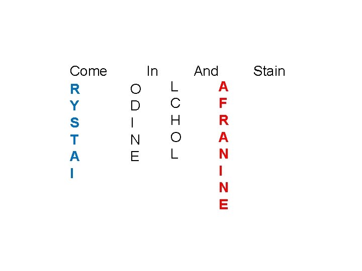 Come R Y S T A l In O D I N E L