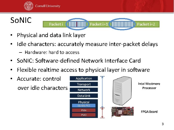 So. NIC Packet i+1 Packet i+2 • Physical and data link layer • Idle