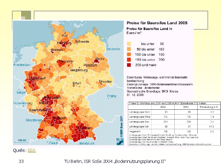 Quelle: BBR 33 TU Berlin, ISR So. Se 2004 „Bodennutzungsplanung II“ 