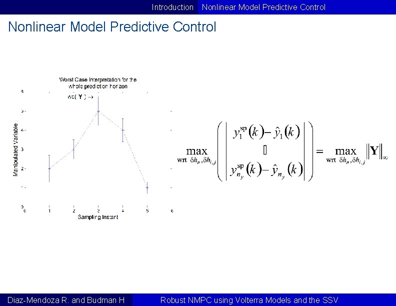Introduction Nonlinear Model Predictive Control Diaz-Mendoza R. and Budman H Robust NMPC using Volterra