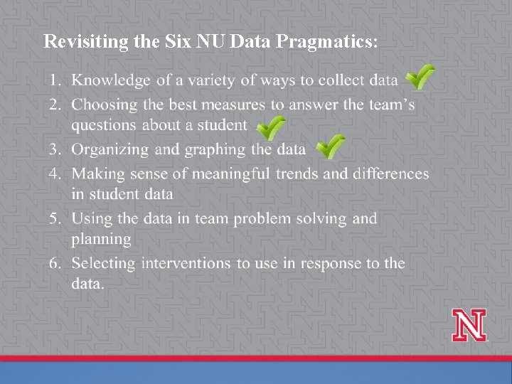 Revisiting the Six NU Data Pragmatics: 