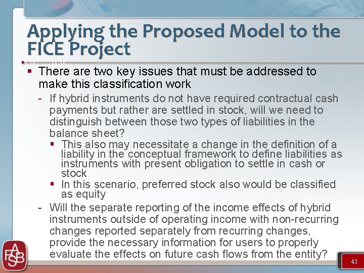 Applying the Proposed Model to the FICE Project § There are two key issues