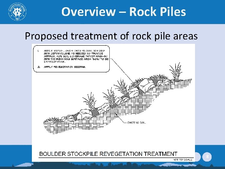 Overview – Rock Piles Proposed treatment of rock pile areas 8 