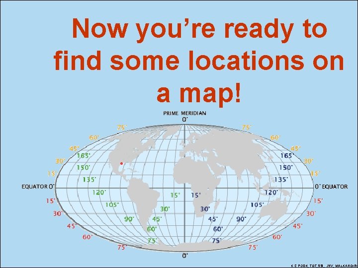 Now you’re ready to find some locations on a map! K C PODH, TGT,