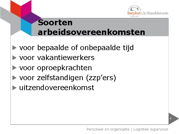 Soorten arbeidsovereenkomsten voor bepaalde of onbepaalde tijd voor vakantiewerkers voor oproepkrachten voor zelfstandigen (zzp’ers)