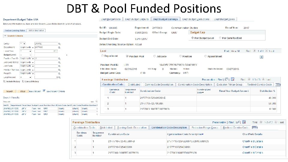 DBT & Pool Funded Positions 