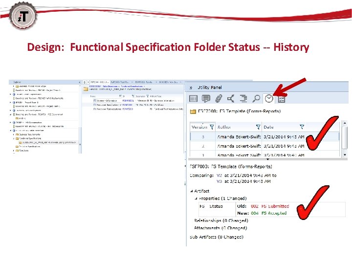 Design: Functional Specification Folder Status -- History 