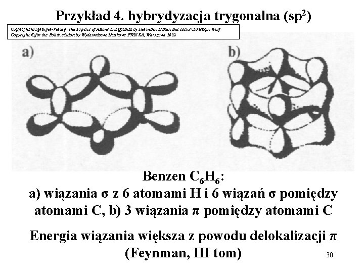 Przykład 4. hybrydyzacja trygonalna (sp 2) Copyright © Springer-Verlag, The Physics of Atoms and