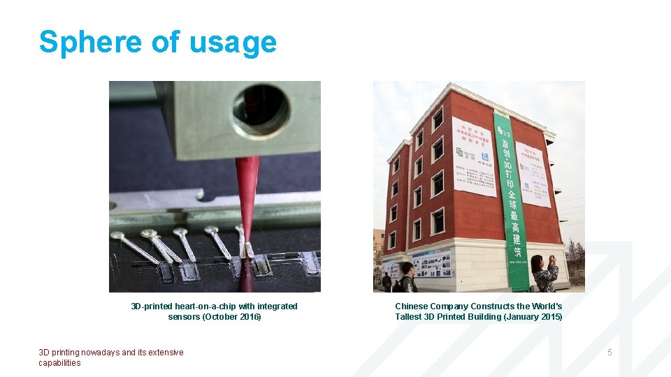 Sphere of usage 3 D-printed heart-on-a-chip with integrated sensors (October 2016) 3 D printing