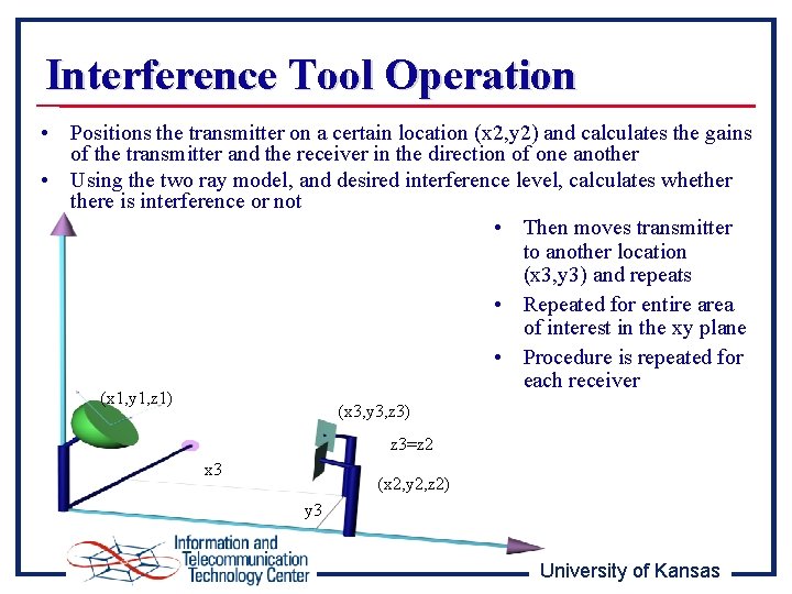 Interference Tool Operation • Positions the transmitter on a certain location (x 2, y