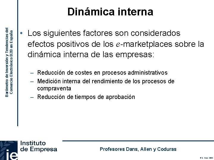 Barómetro de Inversión y Tendencias del Comercio Electrónico B 2 B en España Dinámica