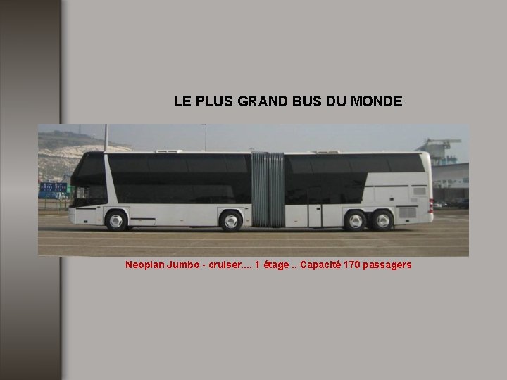 LE PLUS GRAND BUS DU MONDE Neoplan Jumbo - cruiser. . 1 étage. .