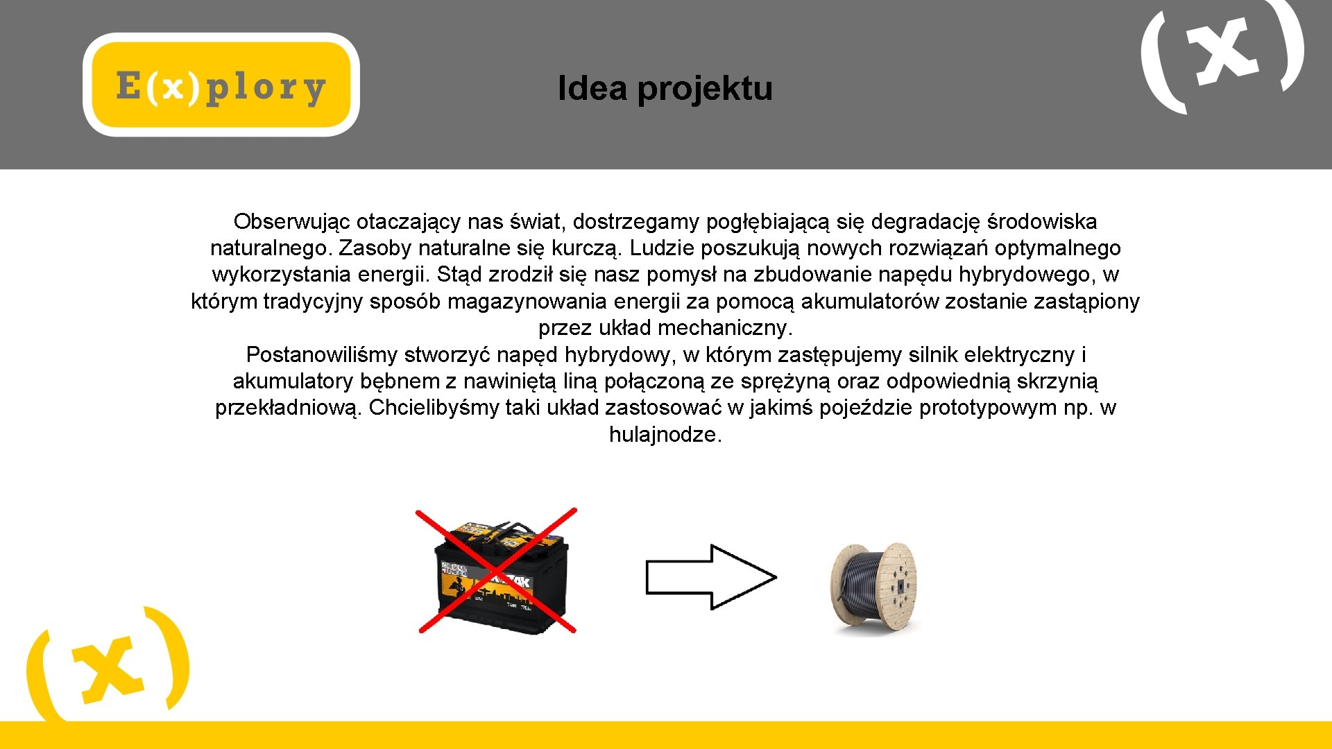 Idea projektu Obserwując otaczający nas świat, dostrzegamy pogłębiającą się degradację środowiska naturalnego. Zasoby naturalne