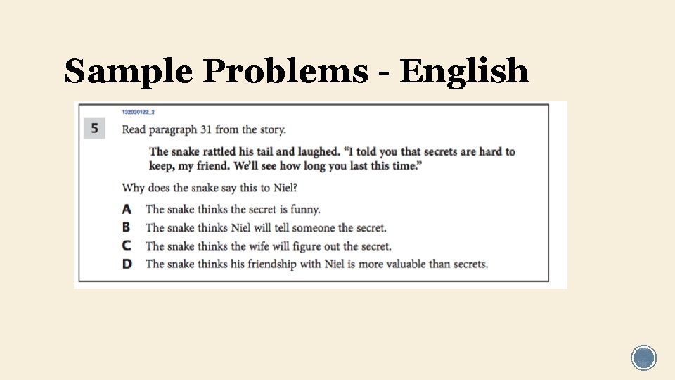 Sample Problems - English 