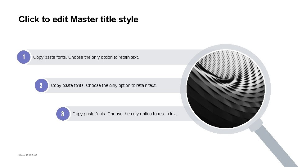 Click to edit Master title style 1 Copy paste fonts. Choose the only option